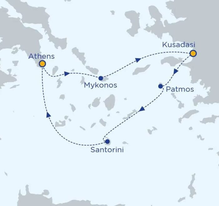 cruise map greece pilgrimage