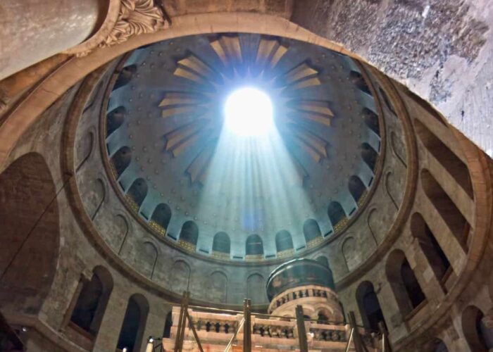 Church of the Holy Sepulchre sunlight Holy Land pilgrimage tour