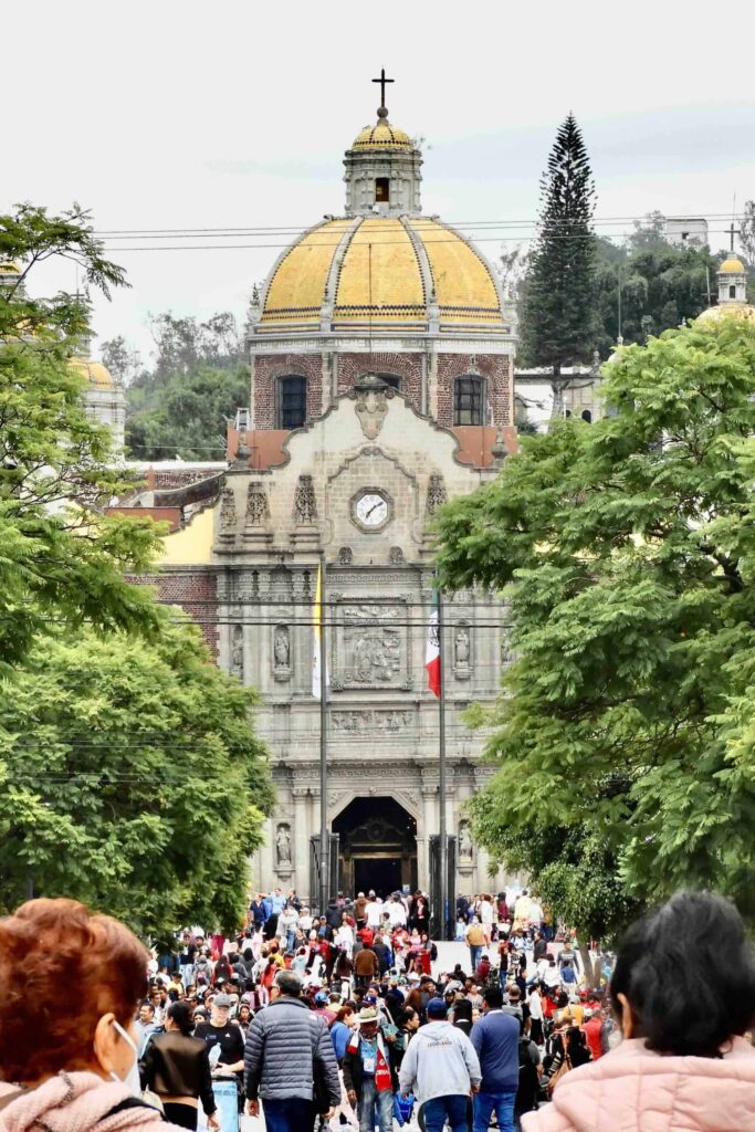 Old basilica on pilgrimage to our lady of guadalupe mexico