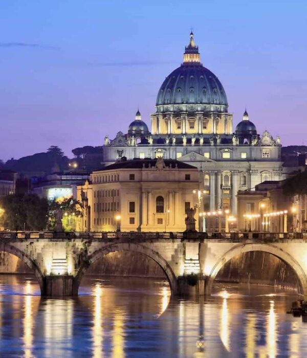 Vatican at night on Rome Pilgrimage