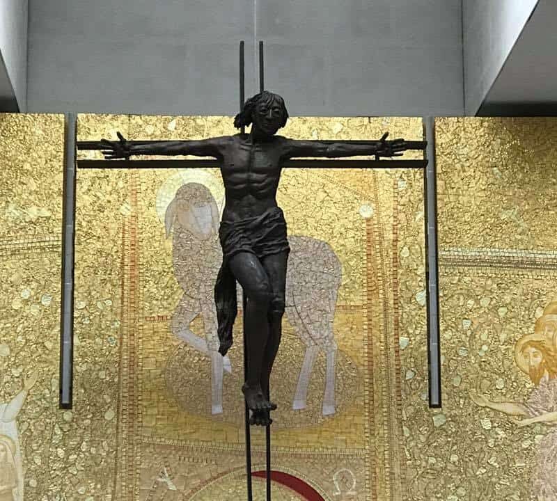 close up of crucifix at fatima portugal pilgrimage tour