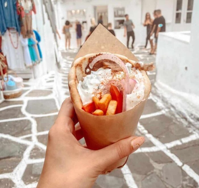Greek Souvlaki on Mykonos food pilgrimage tour