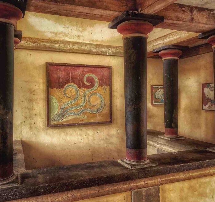 Knossos interior greece pilgrimage tour