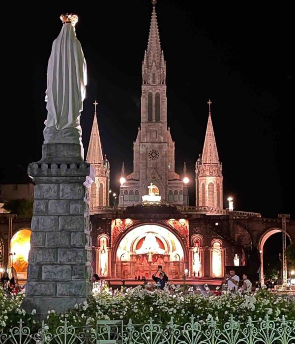 lourdes at night france pilgrimage tour