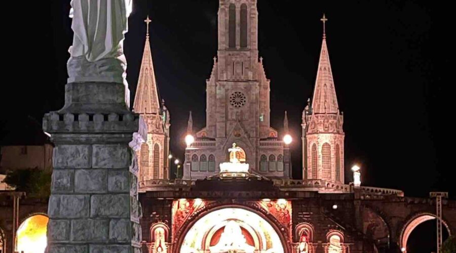 lourdes at night france pilgrimage tour
