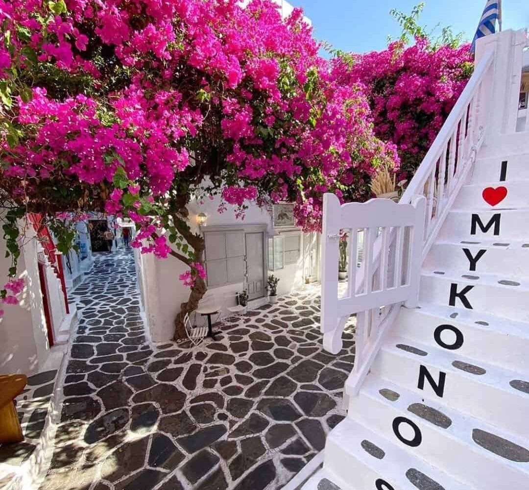 Mykonos flowers greece pilgrimage tour saint paul