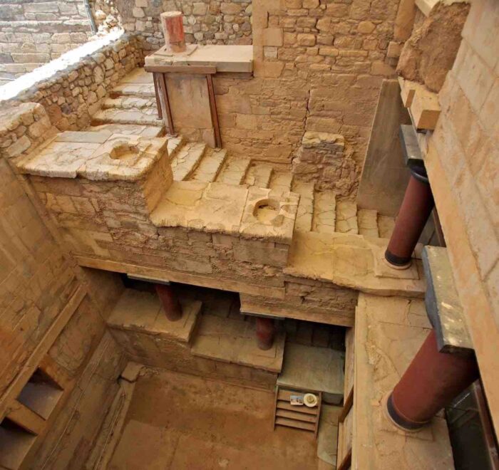 stairs in the palace of knossos greece pilgrimage