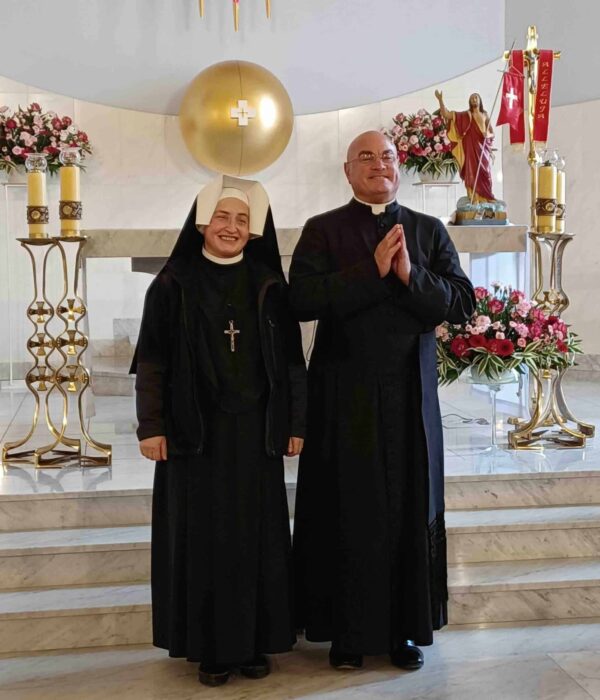 Fr and sister at Divine mercy poland pilgrimage