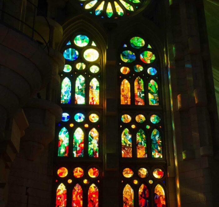 La sagrada familia stained glass window spain pilgrimage tour