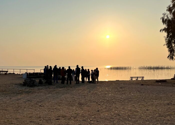 Rosary at the Sea of Gallile holy land Pilgrimage