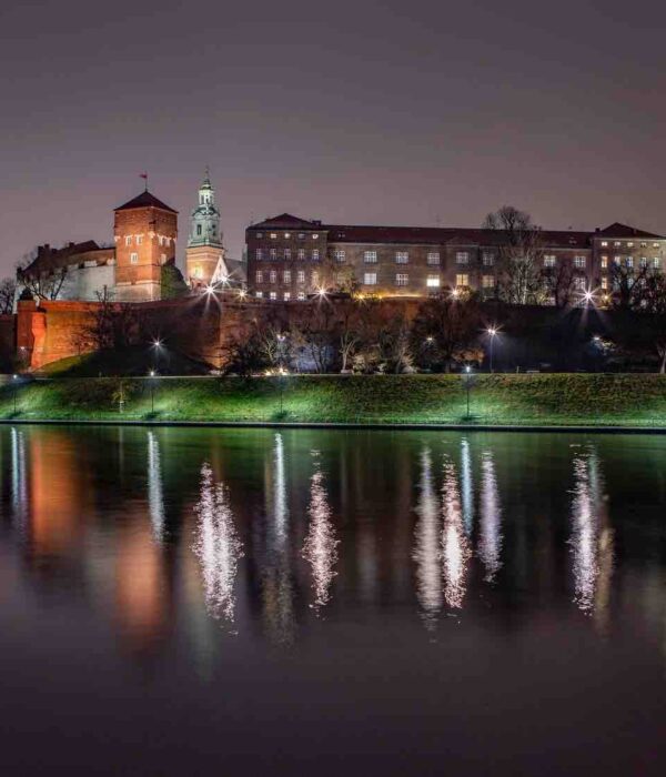 wawel castle at night poland pilgrimage