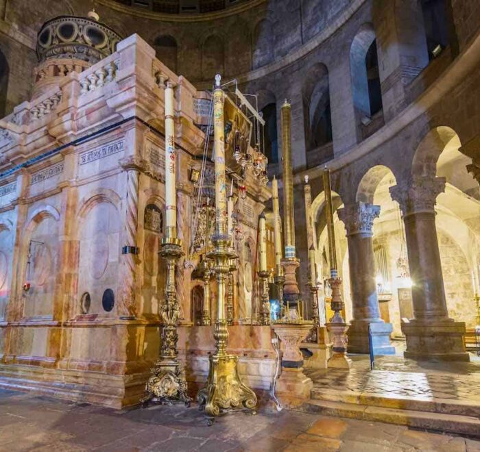 Holy Sepulchre interior Holy Land pilgrimage tour