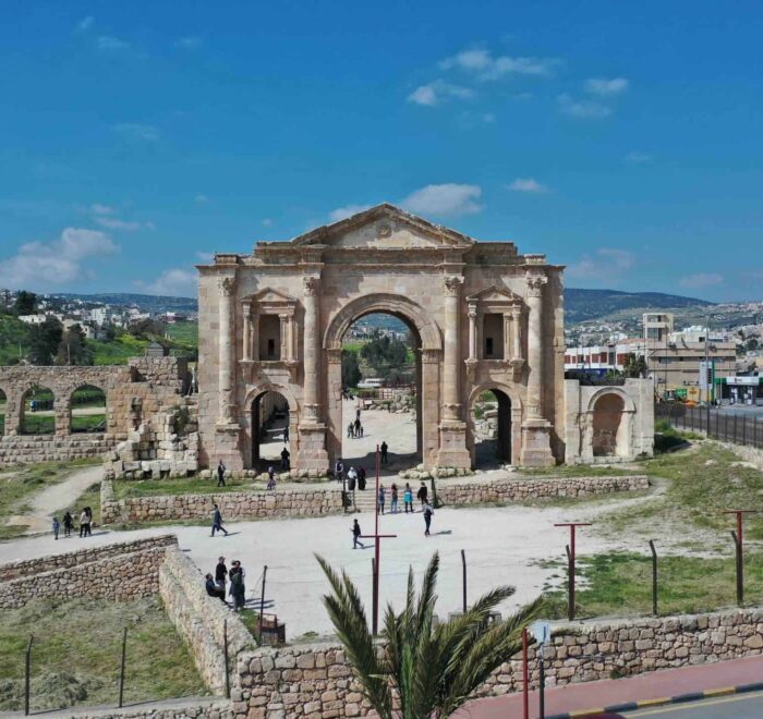 Hadrian's Arch in Jerash Jordan