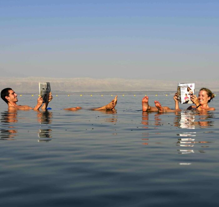 Floating in Dead Sea Jordan