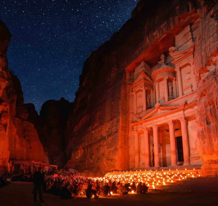 Treasury Petra at night