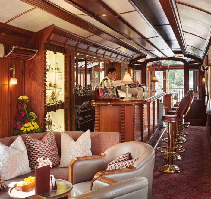bar car on the hiram bingham peru pilgrimage train