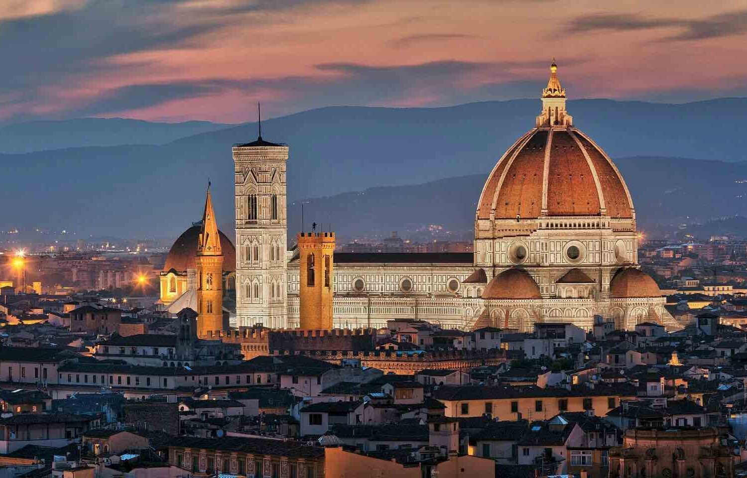 florence duomo at dusk italy pilgrimage