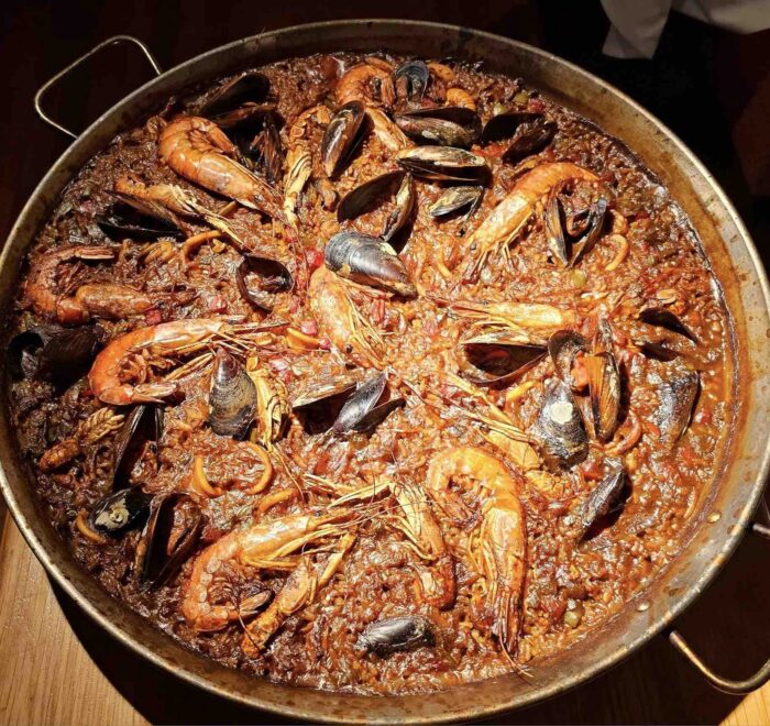 paella served in Barcelona Spain on food and faith pilgrimage tour