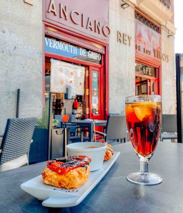 tapas in madrid with vermouth spain pilgrimage tour