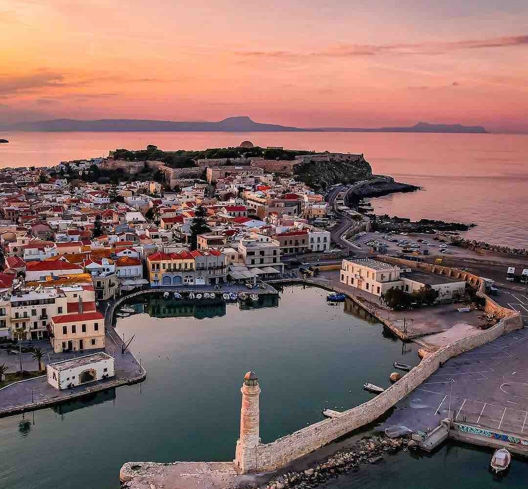 old harbor in crete greece