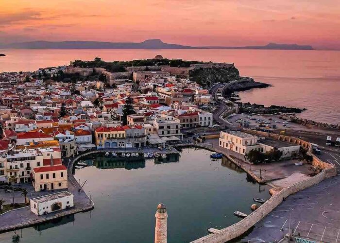 old harbor in crete greece