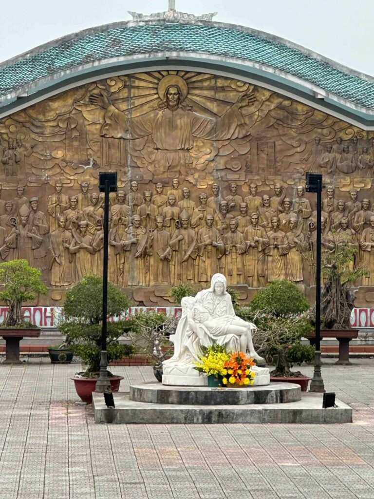 pieta statue at our lady of lavang vietnam pilgrimage